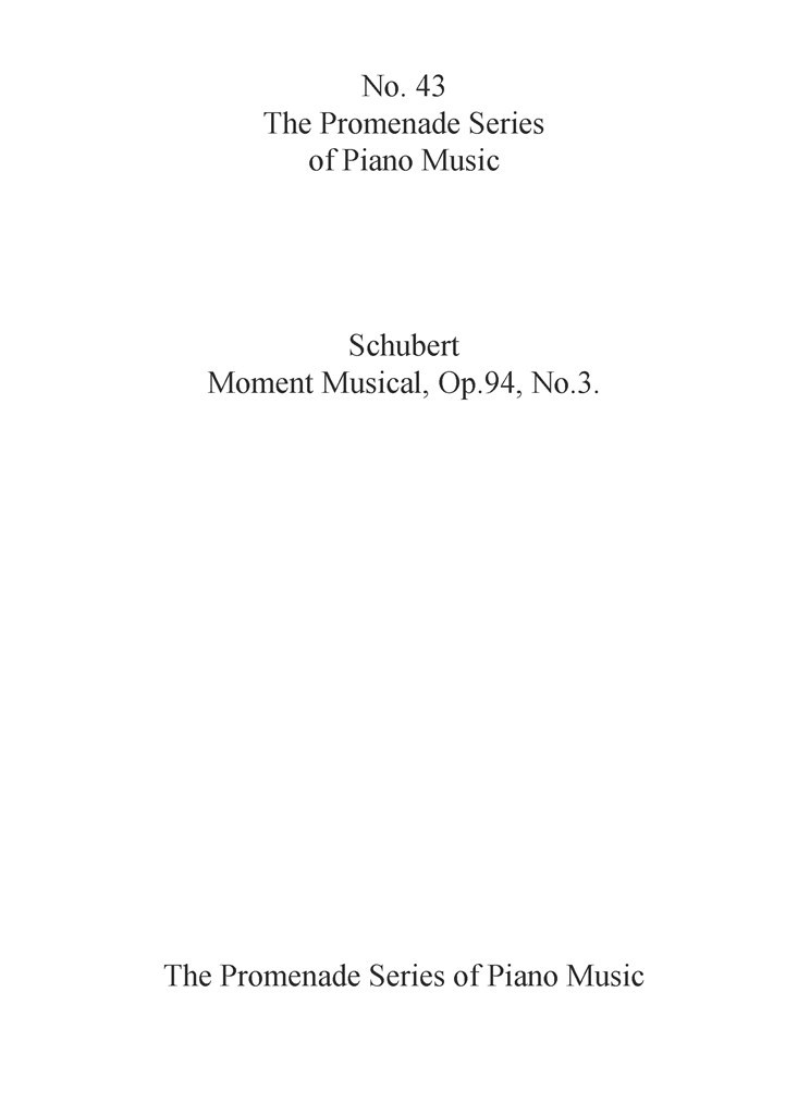 Moment Musical, Op. 94, No. 3
